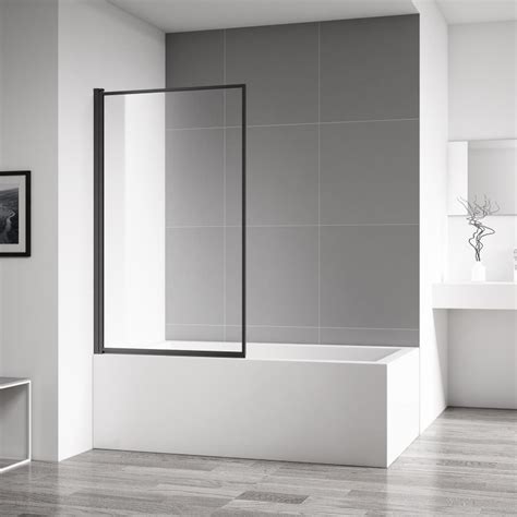 Black Framed Velar Bath Screen 800mmw X 1400mmh 6mm Glass