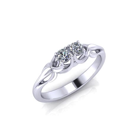 Floral 2 Stone Diamond Ring Jewelry Designs