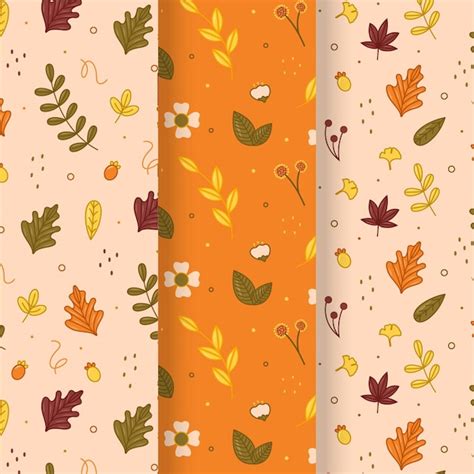Free Vector Hand Drawn Autumn Patterns Collection