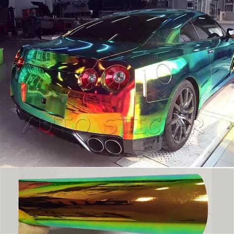 2016 Newest 13520m Glossy Colorful Rainbow Chrome Color Changed Car