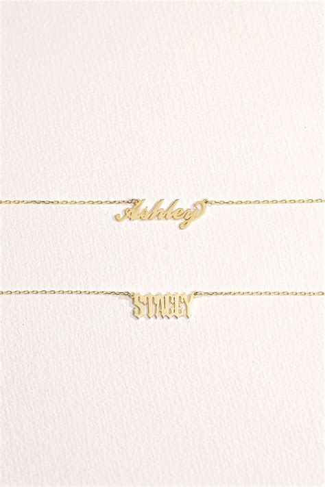 14k solid gold name necklace sex and the city name necklace etsy