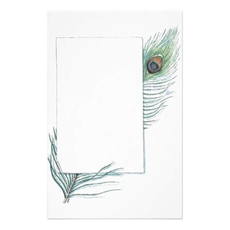 colorful inspirational vintage peacock feather stationery graphic design