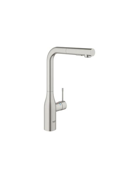 Grohe Silksteel Essence U Spout Pull Out Spray Kitchen Tap Brushed