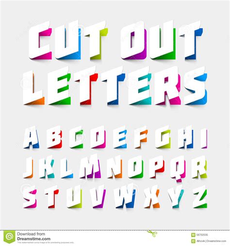 Alphabet Letters Cut Out From Paper Stock Vector Image 56702035