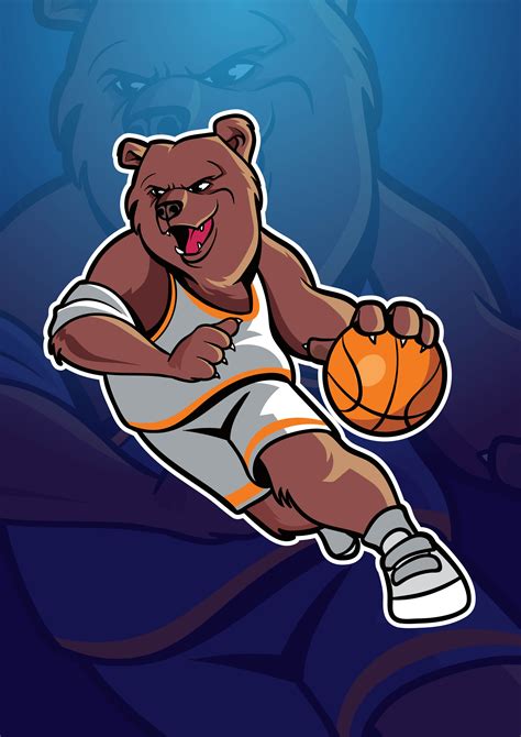 Bear Basketball Mascot 198618 Vector Art At Vecteezy
