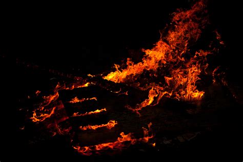 Wallpaper Black Background Fire Lines Campfire Flame Darkness