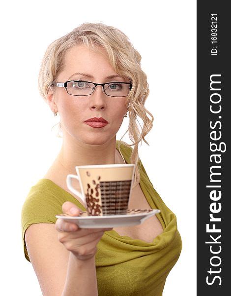 Beautiful Blonde Gives Coffee Free Stock Photos StockFreeImages