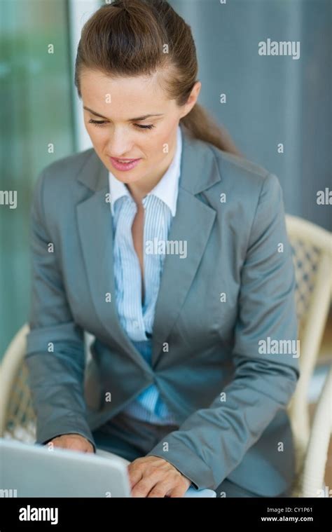 Business Woman Working On Laptop Stock Photo Alamy