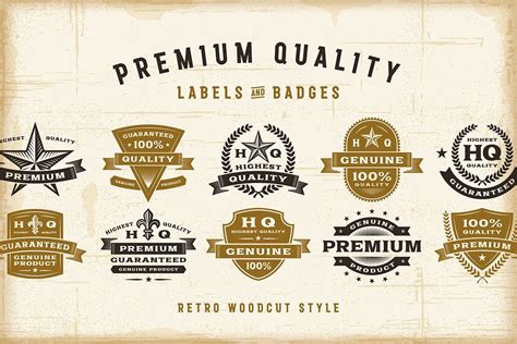 Vintage Premium Quality Labels Set by iatsun on Envato Elements | Premium quality, Labels, Premium