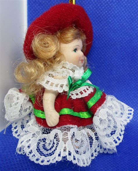 Porcelain Doll Ornament Handmade Doll Nylon Curly Hair Fabric Etsy