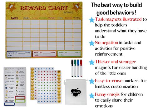 Buy Shelck Magnetic Responsibility Chart For Kids Up To 3 Children