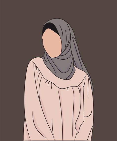 Muslim Hijab Girl Vector Illustration Vector Art At Vecteezy