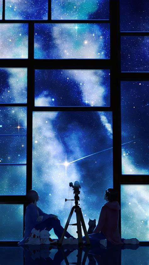 720x1280 Wallpaper Tamagosho Sky Stars Telescope Night