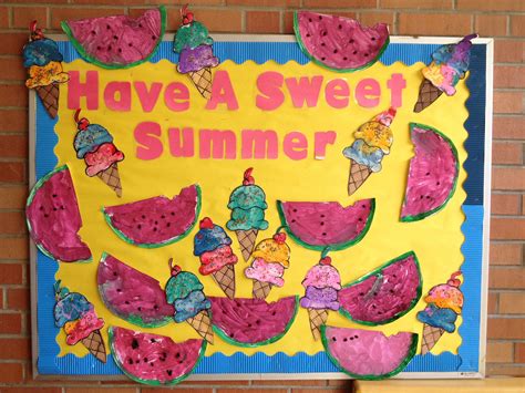 Have A Sweet Summer Bulletin Board For Preschool With Watermelon And