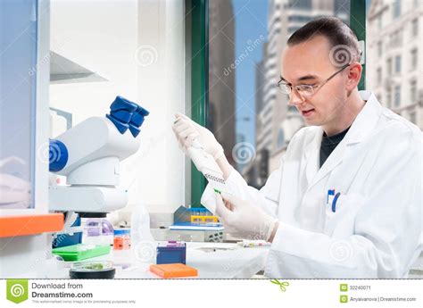 Young Male Scientist In Laboratory Stock Image - Image ...