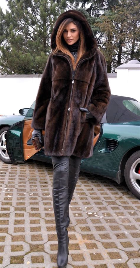 lady s leather and fur outfits black leather gloves fur fashion boots and leggings