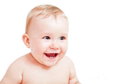 Cute Happy Baby Laughing On White Photograph By Michal Bednarek Fine