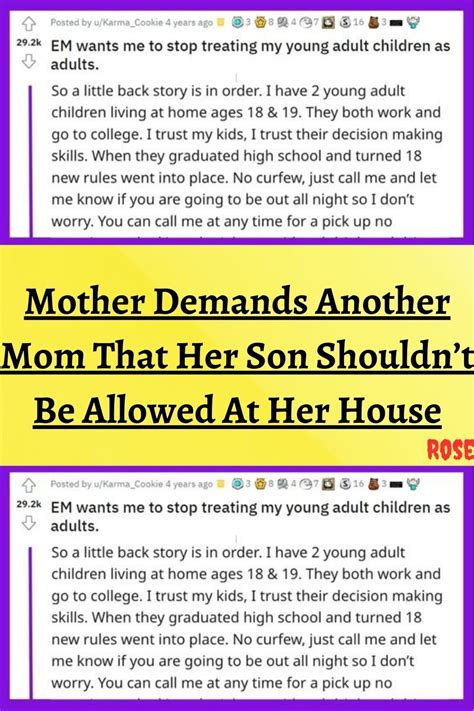 Mother Demands Another Mom That Her Son Shouldnt Be Allowed At Her