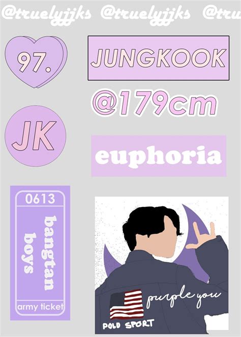 Jungkooks Stickers Aesthetic Stickers Printable Stickers Cute Stickers
