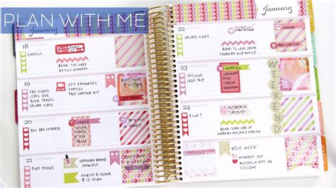 Erin Condren Horizontal Plan With Me January 16 Candy Colours