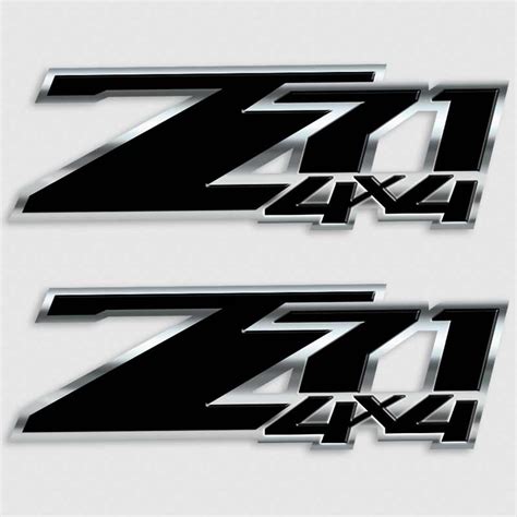 Z71 Black Midnight 4x4 Silverado Chevy Truck Decal Set