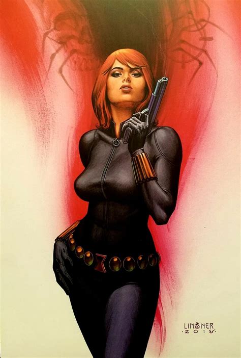 comicartgallery black widow by joseph michael linsner