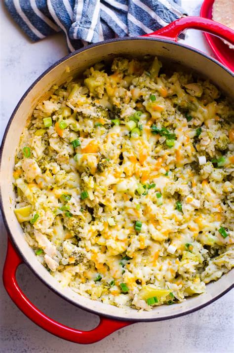 Add 1 stick of butter to a pan on high then add frozen broccoli. Healthy Chicken and Rice Casserole in One Pot - iFOODreal ...