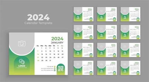 Premium Vector Desk Calendar Design Template 2024