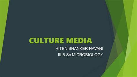 Culture Media And Quality Control Ppt