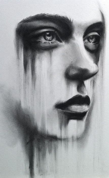 Charcoal Drawing By Kate Zambrano I Love How The Downward Movement