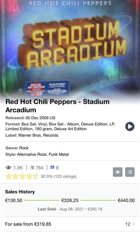 Red Hot Chili Peppers Stadium Arcadium Deluxe Art Edition Vinyl Box