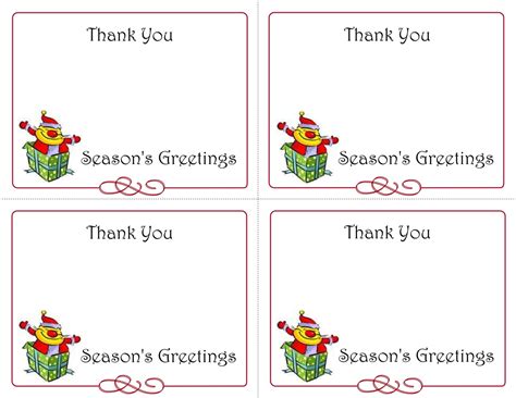 Christmas Thank You Note Template
