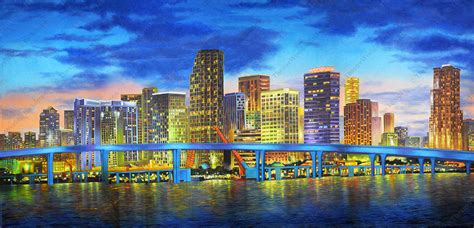 Miami At Dusk Backdrop Rentals Theatreworld Backdrops