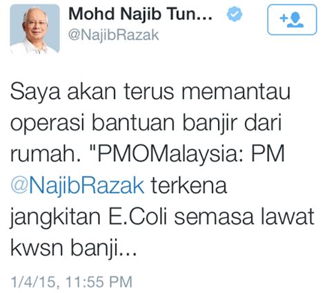 Malaysian Pm Najib Stricken With E Coli Infection Outbreak News Today