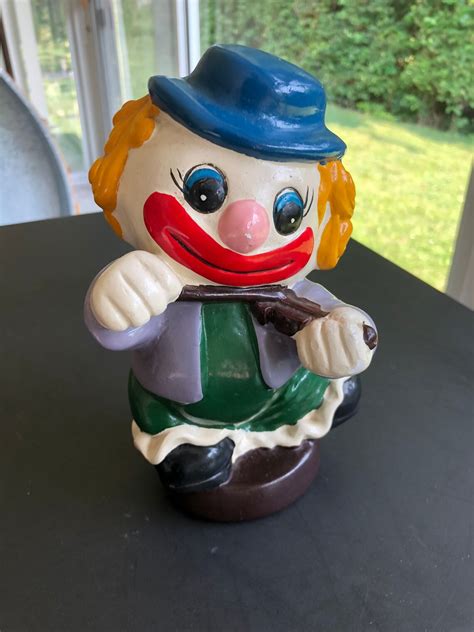 Vintage Ceramic Clown Bank Etsy