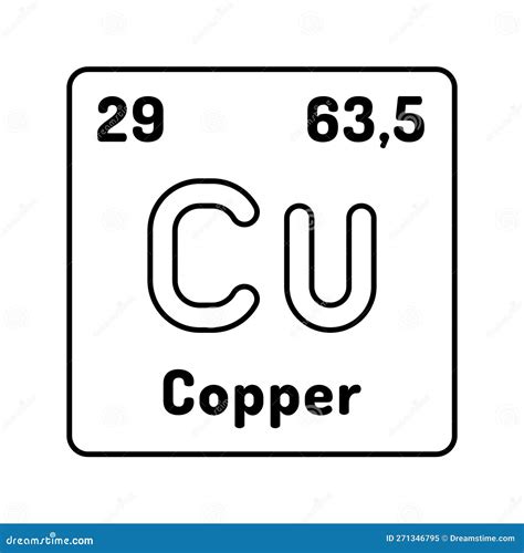 Copper Chemical Element Periodic Table Symbol 3d Render Stock Image