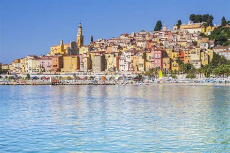 Colorful Buildings In The Mediaeval Town Of Menton French Riviera