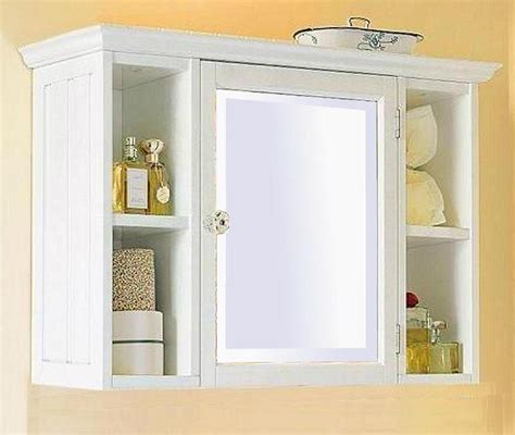 Small White Bathroom Wall Cabinet With Shelf Home Furniture Design