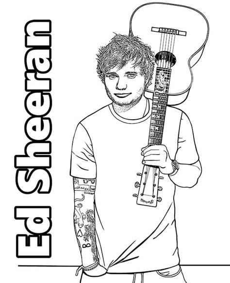 Druckbar Ed Sheeran Färbung Seite Kostenlose Druckbare Malvorlagen