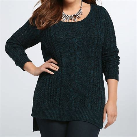 Marled Knit Cable Stich Sweater Gem