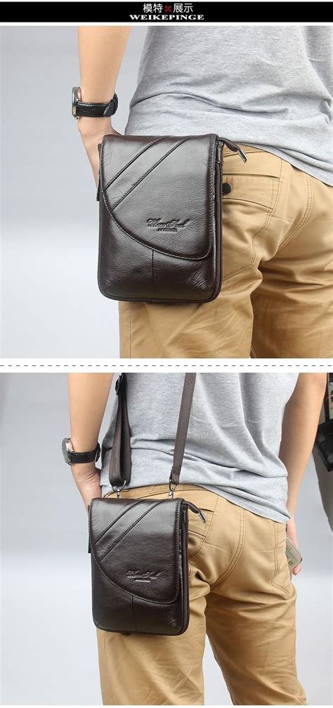 2016 Genuine Leather Small Messenger Bags For Men Shoulder Bag Male