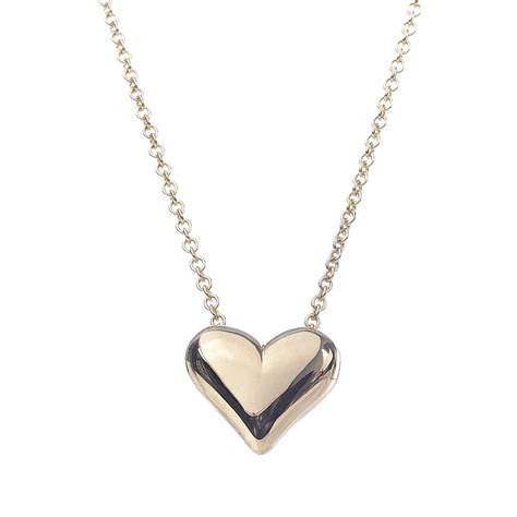 Tiffany 18k Yellow Gold Heart Pendant Necklace 497116