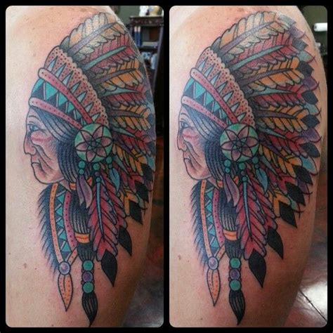 traditional indian head tattoo by steve rieck las vegas traditional tattoo drawings indian