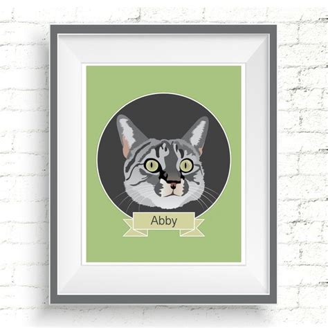 Custom Cat Portrait Personalized Pet Illustration From Photo Etsy