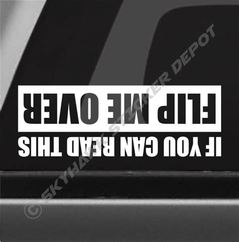 If You Can Read This Flip Me Over Funny Bumper Sticker Vinyl Etsy Canada