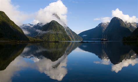 New Zealand Landscape Lake Mountain Reflection Hd Desktop Wallpaper