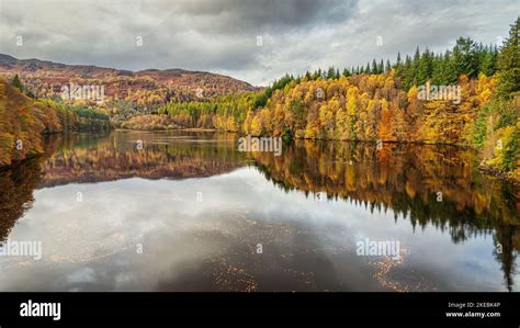 Loch Faskally Autumn Colours In Scotlandwater Stock Photo Alamy