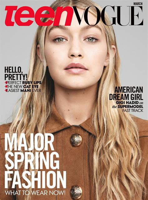 Gigi Hadid Teen Vogue Magazine Us March 2015 Cover Celebmafia