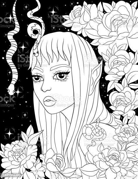 Horror Beauties Coloring Book Stock Illustration Download Image Now