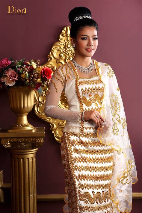 Burmese Wedding Attire Burmese Dress Traditional Costume Myanmar